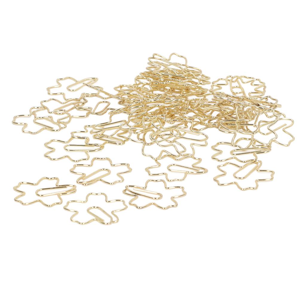 50 шт. скрепок для бумаги, портативные, маленькие, золотые, уникальные, симпатичные, в форме скрепки, закладки для офисных файлов, класс