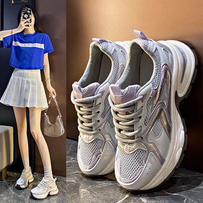 Инс корейская версия новых папиных кроссовок для девочки 2025 лето студенческие спортивные кроссовки для бега повседневная обувь увеличение высоты платформы BS122
