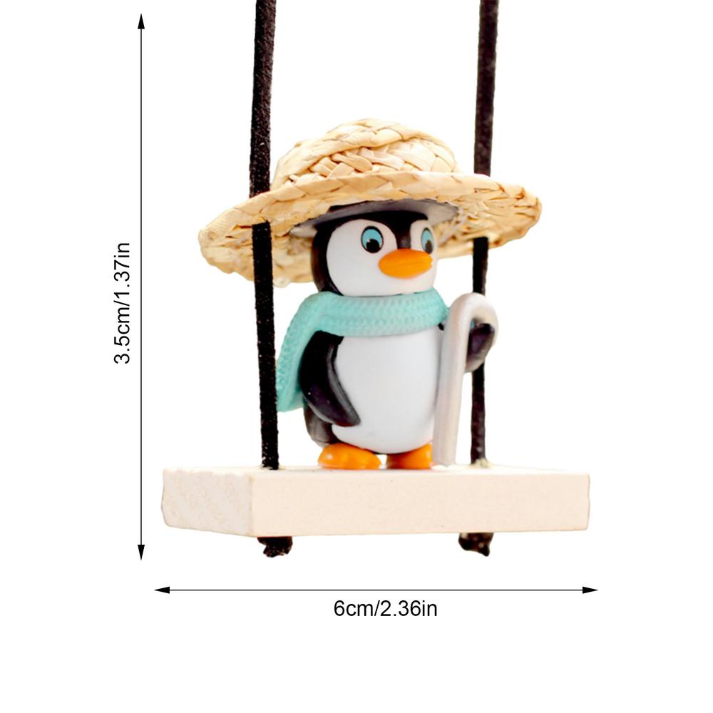 Автомобильный качающийся орнамент милый пингвин на качелях украшение для заднего зеркала автомобиля милый шарм автомобильный подвесной орнамент декор интерьера