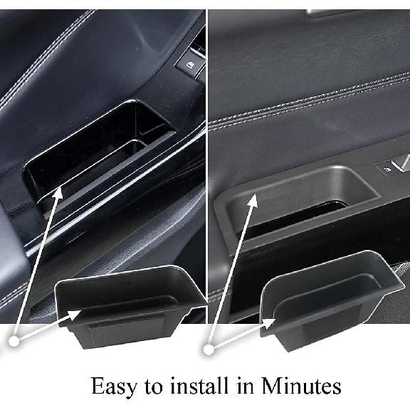 Vesul 4PCS Door Grab Tray Door Organizer Compatible With Ford Explorer 2024 2025 Armrest Phone Container Handle Ert ABS Tray Storage Box Glove