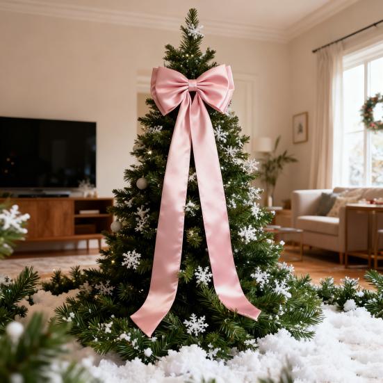 78x18.5 Inch Extra Large Christmas Tree Topper Bow Christmas Giant Satin Bow with Long Streamers for Wedding Holiday Home Party Decor