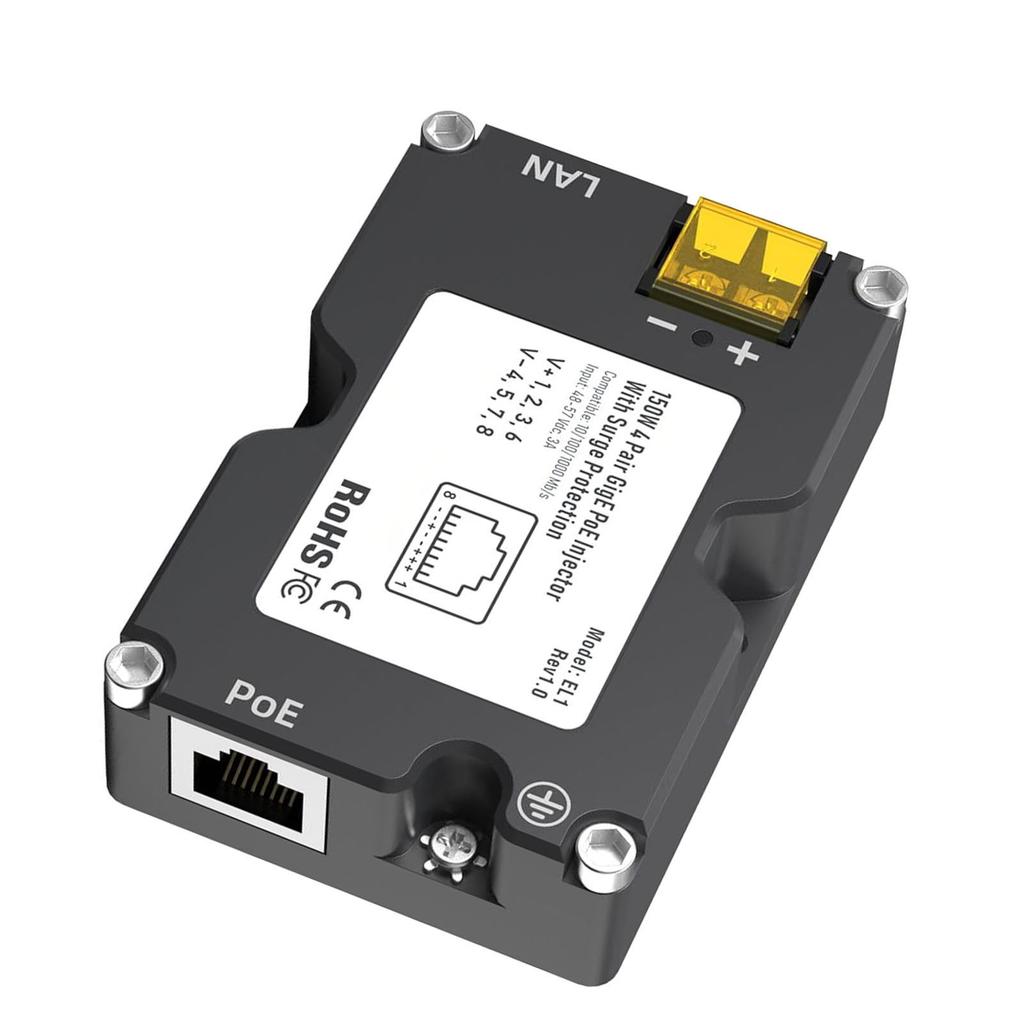 Инжектор PoE 150 Вт DC48?Инжектор питания через Ethernet 57 В 3 А и комплект адаптеров Dishy V2 - RJ45