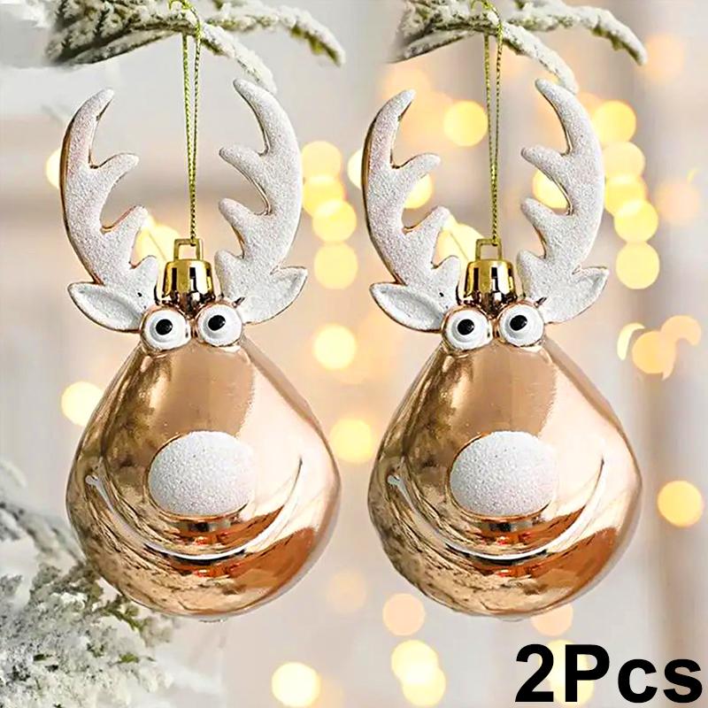 1Pce Antlers Ball Christmas Ball Christmas Tree Hanging Deer Christmas Ball Deer Pendant