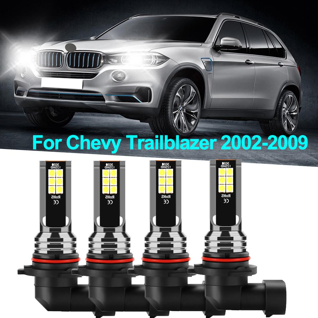 Для Chevy Trailblazer 2002-2009 Прозрачные противотуманные фары 9006 9005 Светодиодные лампы 6000k высокая интенсивность Чипы 3570 CSP Без вентилятора