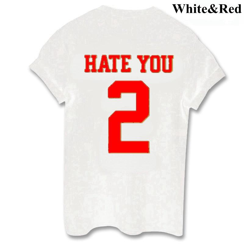 ZIMOXUAN Женская модная футболка, женские футболки с круглым вырезом Hate You 2 с принтом, рубашка с коротким рукавом с буквенным принтом, футболки, топы