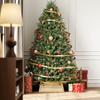 Christmas Tree Skirt 65 x 65 cm Christmas Tree Collar Made of Fir Wood, Natural Wood