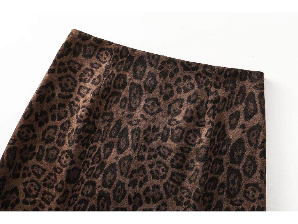 Юбка-годе из замши с ретро-леопардовым принтом Осень/Зима 2025 - Стройная и универсальная базовая вещь