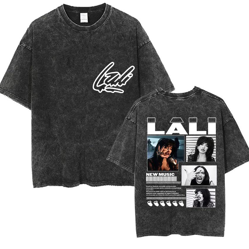 Lali Esposito Estadio Velez Tour  Vintage Washed T Shirts Men Womens Casual Fashion Oversized Tshirt Fans Gift Streetwear