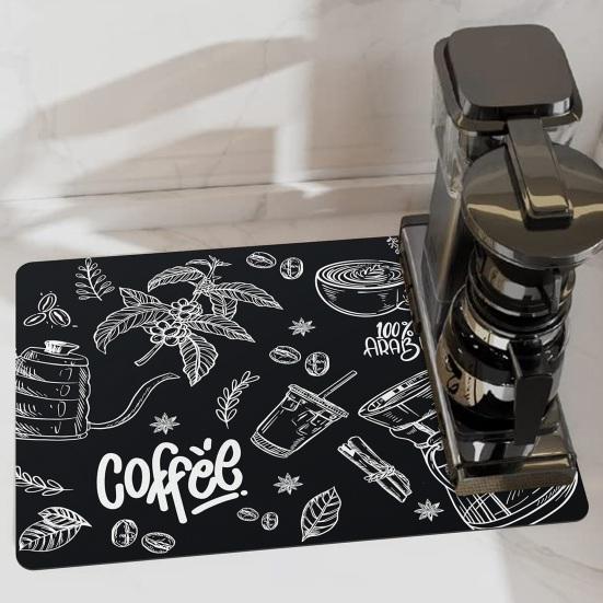 Коврик для чайника, впитывающий коврик для сушки посуды, долговечный многоцелевой нескользящий коврик для стола, домашняя кухня