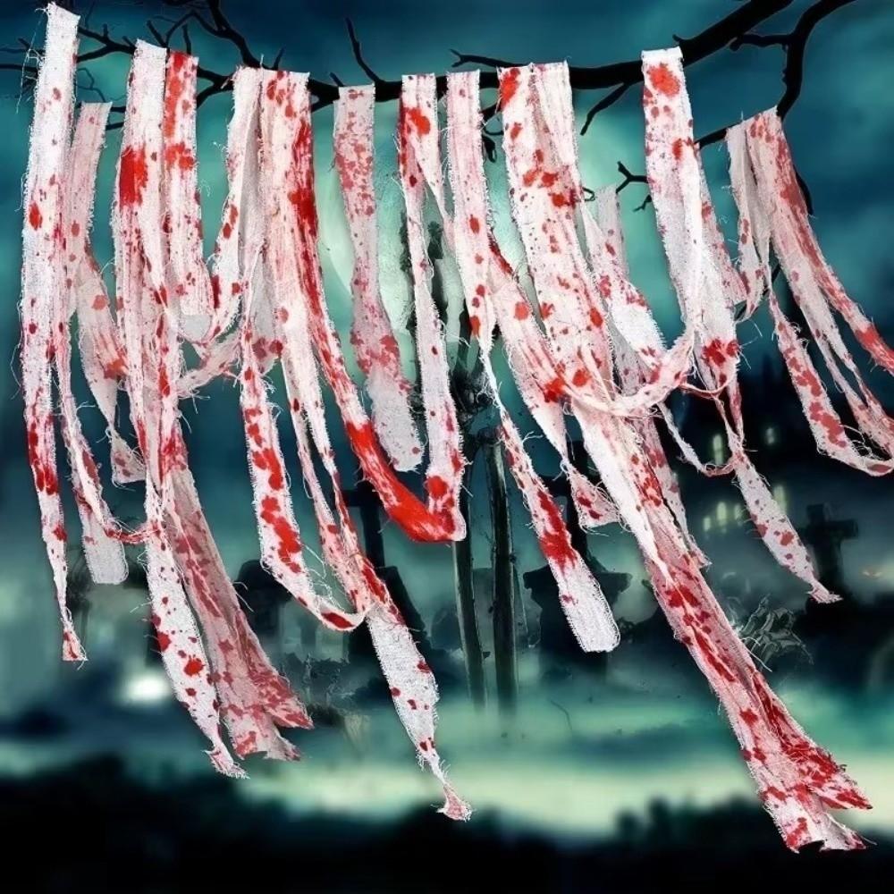 Scary Blood Gauze Bandage Blood Stained Halloween Bloodstained Curtains Halloween Decor