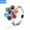 Натуральное кольцо с кристаллами чакры для йоги, простое открытое кольцо, ювелирные изделия