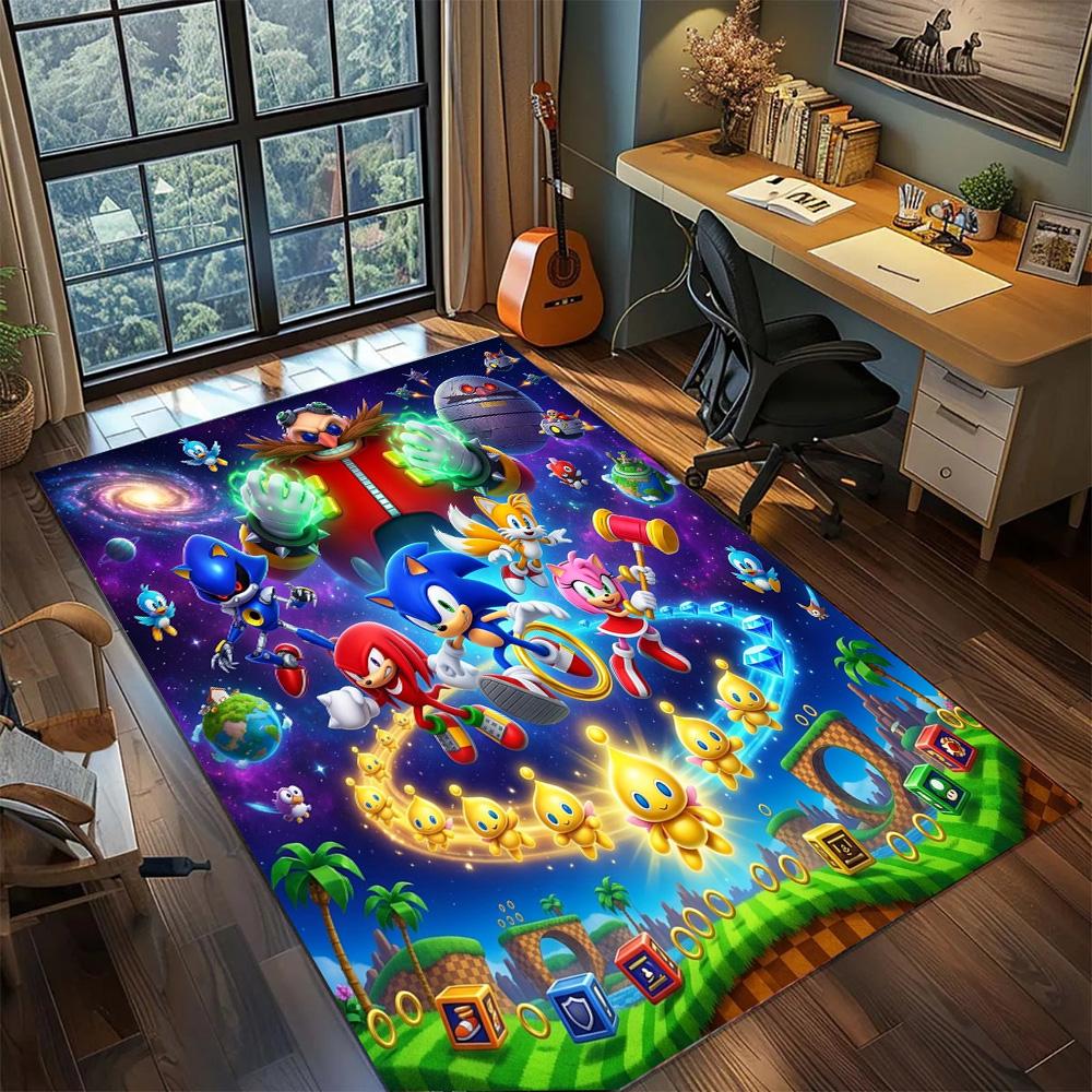 Hedgehog Sonic Non Slip Washable Rug Carpet Large Area Floor Mat Bedroom Gamer Room Home Decor.-TING