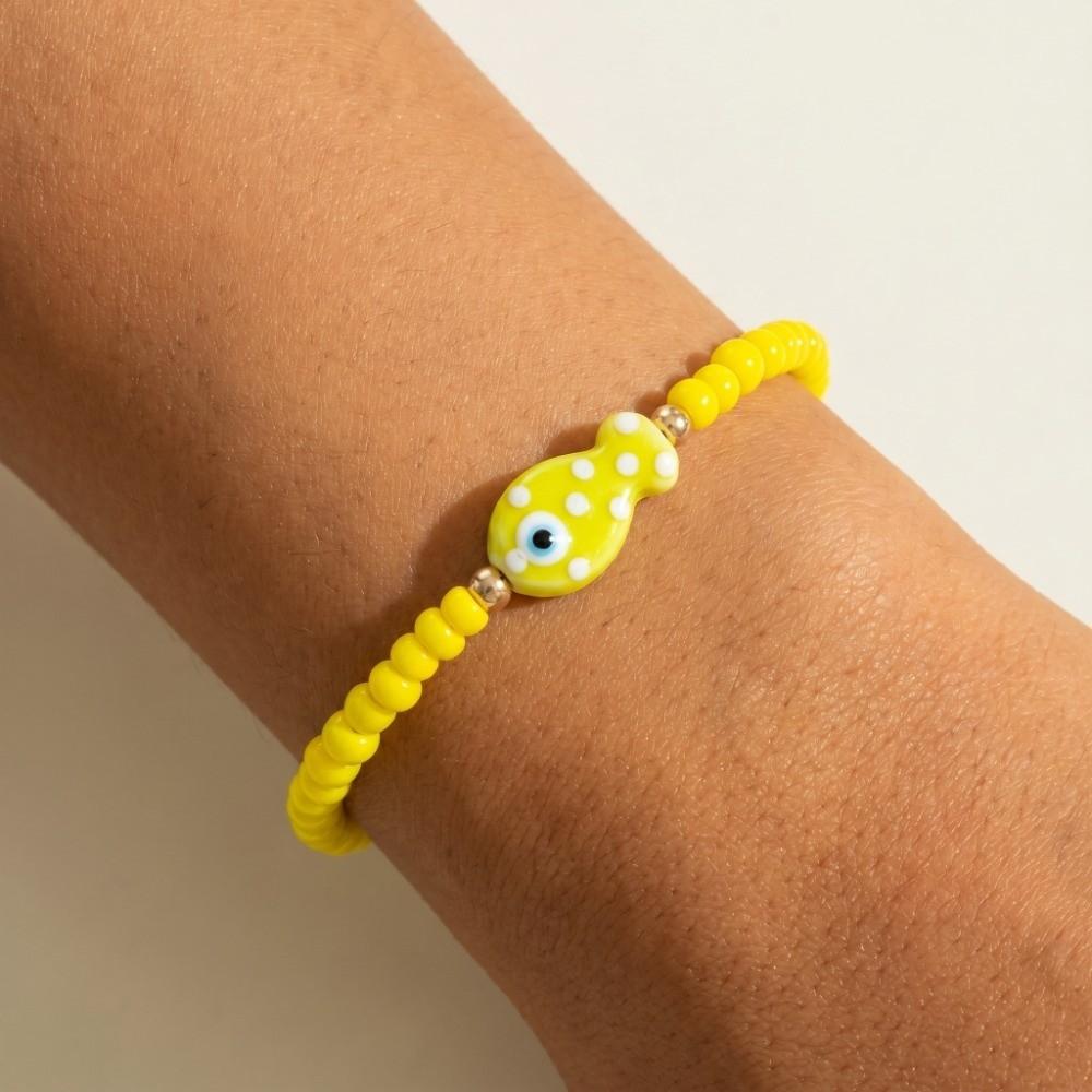 Colorful Bohemian Ocean Bracelet Sea Series Polka Dot Bead Bracelet Fish Pendant Bracelet Summer