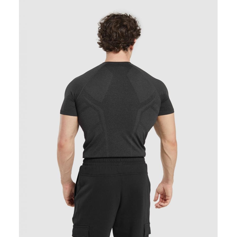 Gymshark Элитная бесшовная футболка черный темно-серый A4A9I BB3K