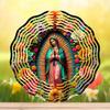 Multicolor Metal Wind Spinner Ornament with Swivel Hook - 25.4 Cm Double Sided Circular Garden Decor Featuring a Portrait Design, Ideal for Yard