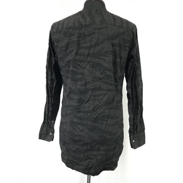 TORNADO MART Черная камуфляжная рубашка с длинным рукавом без воротника Мужская L Хлопок(ИСПОЛЬЗОВАЛ)