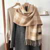 Imitation Cashmere Scarf Winter Women's Thickened Versatile High End Artistic Scarf Plaid New Scarf Shawl for Men