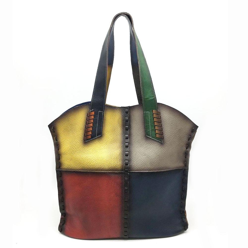 Большая вместительная сумка-тоут из коровьей кожи, простая мягкая кожаная сумка для поездок на работу, женская сумка, модная сумка через плечо