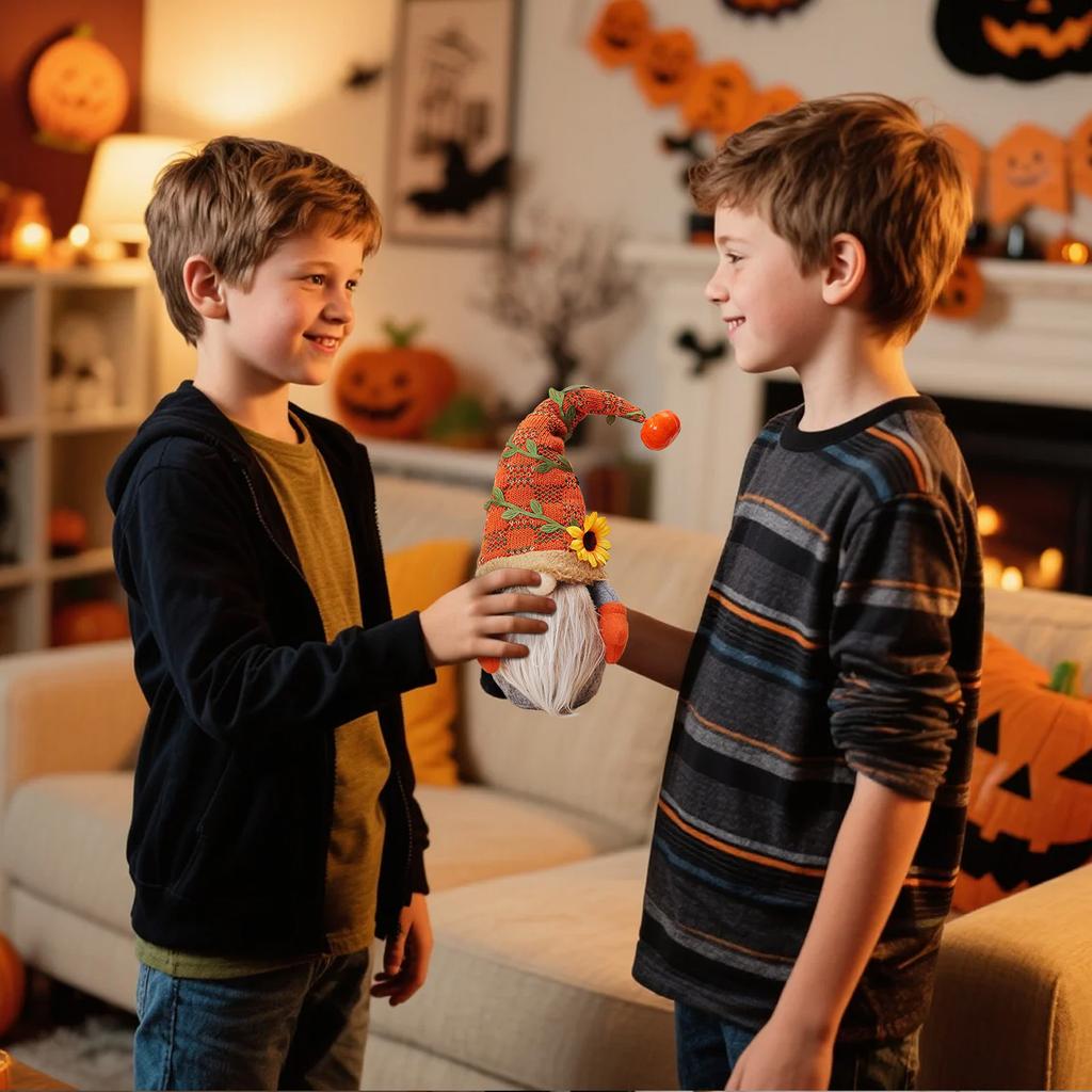 Fall Gnome Thanksgiving Doll, Pumpkin Sunflower Halloween Decor Plush Ornament Tomte, Festival Swedish Scandinavian Faceless Home Kitchen