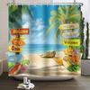 Летний Пляж Море Пальма Занавеска для Душа Тропическая Доска для Серфинга 3d Водонепроницаемая Занавеска для Ванной Комнаты Декор С Крючками Товары для Дома
