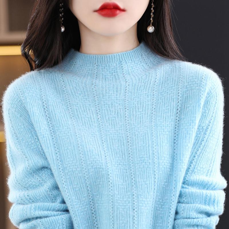 Женский кашемировый свитер Qinghe cashmere 30% кашемир 70% шерсть Женский осенне-зимний кашемировый свитер мягкий и теплый