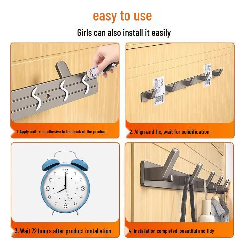 Punch-Free Multi-functional Wall Hook Rack