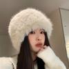 Imitation Fur Plush Hat Women's Autumn and Winter Versatile Thickened Warm Fluffy Basin Hat Cold Protection Ear Protection Bucket Hat