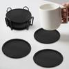Silicone Coasters Set with Holder Minimalist Drink Coaster for Cups Beer Coffee Anti-spill Beverage Coasters Kitchen Gadgets