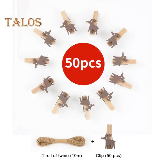 50 шт. деревянных зажимов, мини-прищепок, маленьких, изысканных, с рисунком снежинок, деревянных зажимов для подвешивания рождественских открыток, фотографий, поделок, красных, зеленых, крошечных зажимов с