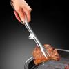 Grill Tongs Kitchen Nonslip Grip Double Head Tweezer Stainless Steel for Cooking Backpacking