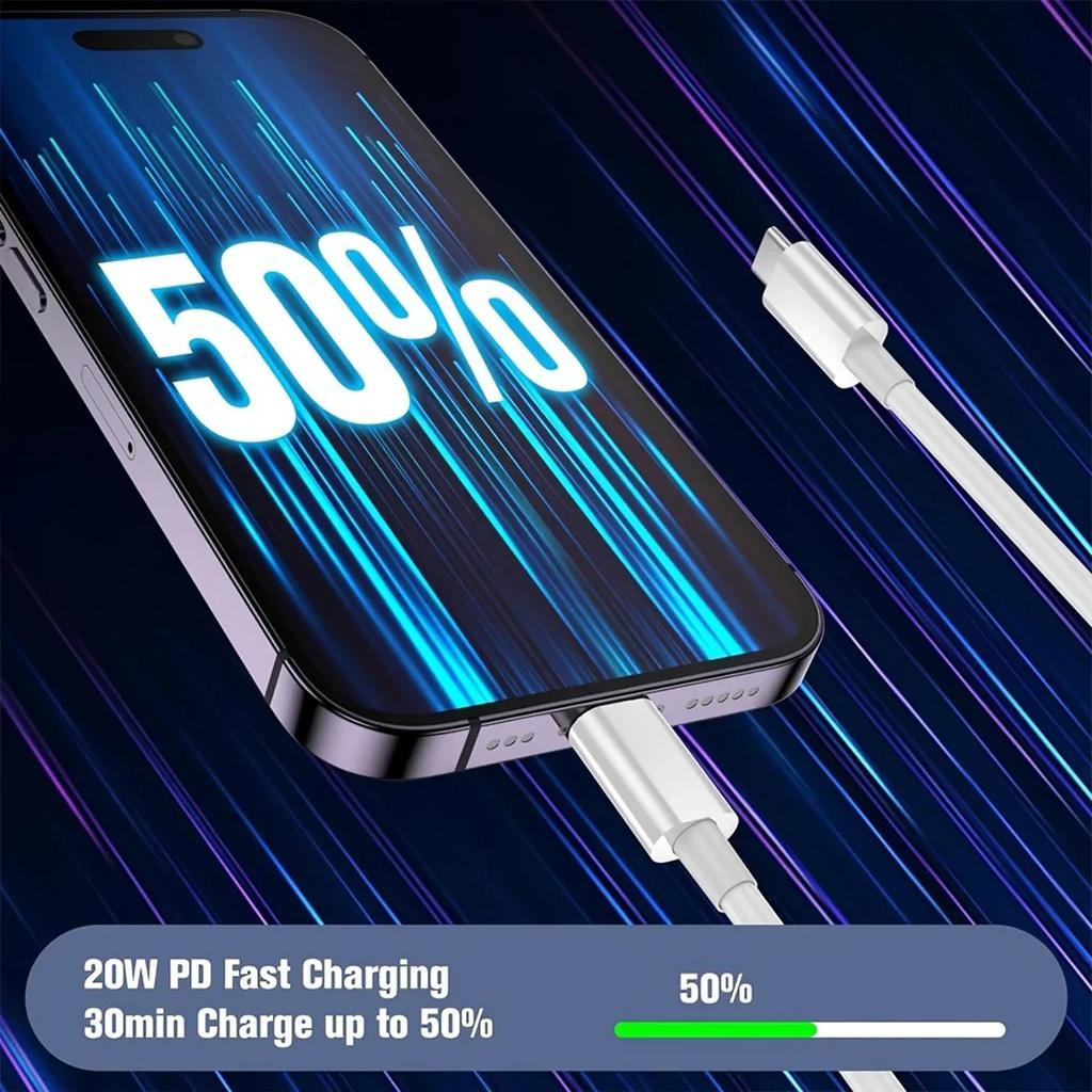 1-3 комплекта 20 Вт, быстрое зарядное устройство с портом USB C для iPhone 14, 13, 12, 11, Pro Max Plus, XR, Xs, 7, 8, 3,3 фута, кабель для быстрой зарядки USB C, аксессуары