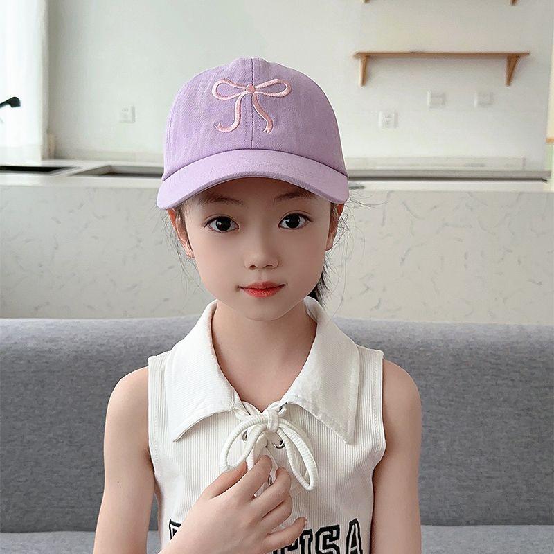 Girls Can Tie A Ponytail Hat Spring and Autumn Baseball Cap Children's Embroidered Fashionable Baseball Cap Girls Simple and Versatile Sun Protection