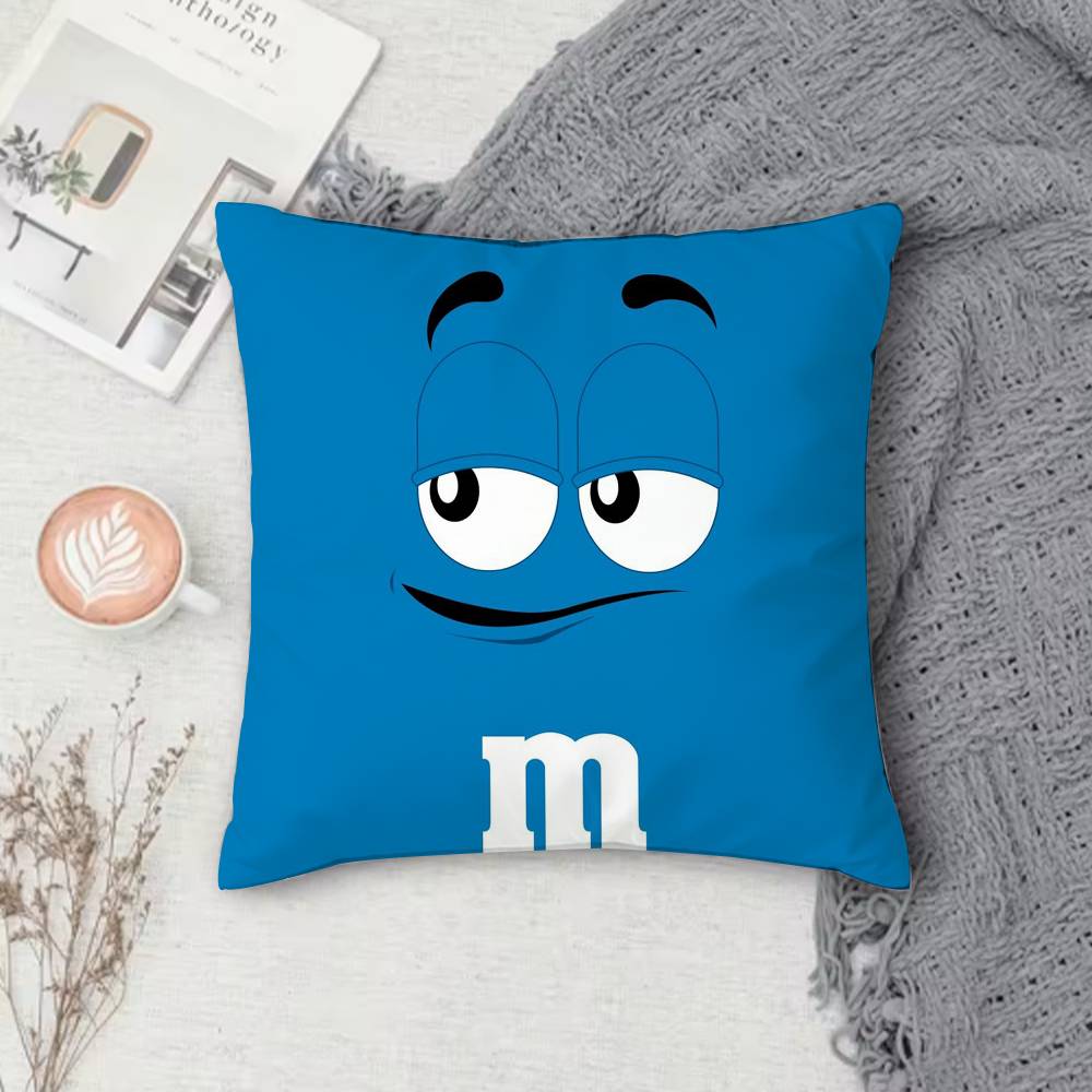 MMMs Chocolate Doublesided Printed Square Pillow Cover Decorative Cushion Cover for Sofa Bedroom Bedside