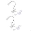 2Pcs E27 Clip On Reading Light Base Desk Lamp Socket White EU Plug