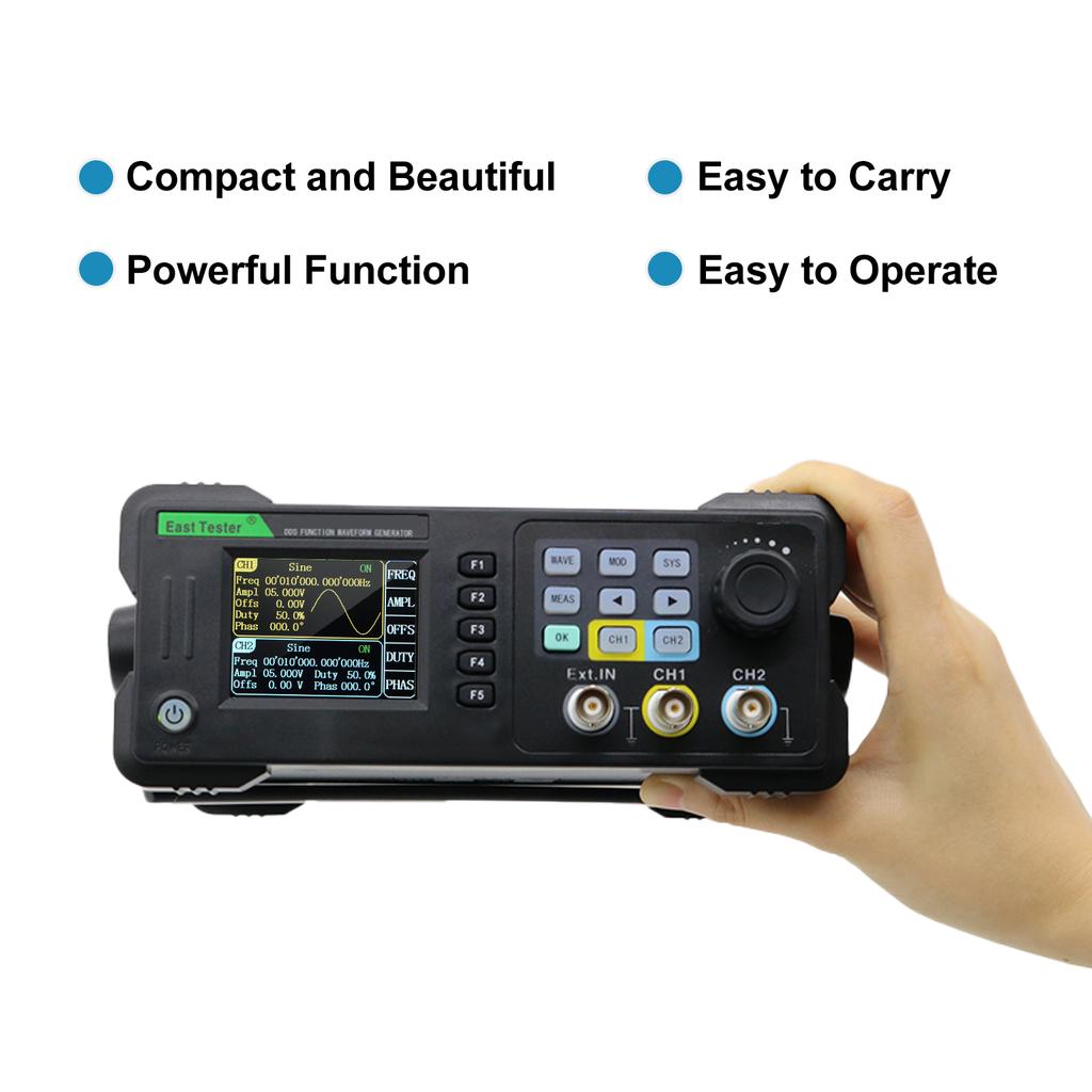 East Tester Two-Channel Function Arbitrary Waveform Generator 60MHz Frequency Meter ET3360C Pulse