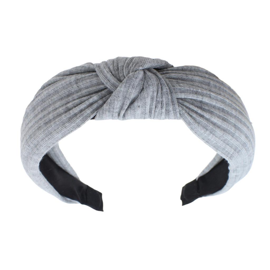 Knotted Headband for Women Fashion Knitted Fabric Hairhoop High Skull Wide Headband for Face Washing and Daily Skincare