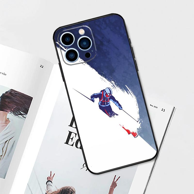 Лыжи Снег Сноуборд Чехол для лыж Для iPhone 17 Pro Max 14 13 12 11 15 16 Pro Max mini 15 Plus 16e 17 Air Чехол для телефона
