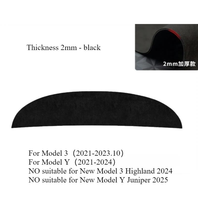 For Tesla Model 3/Y Juniper 2025 Suede Dashboard Cover Pad Sunshade Protector Anti-UV Dash Mat Sun-shading Non-slip Accessories