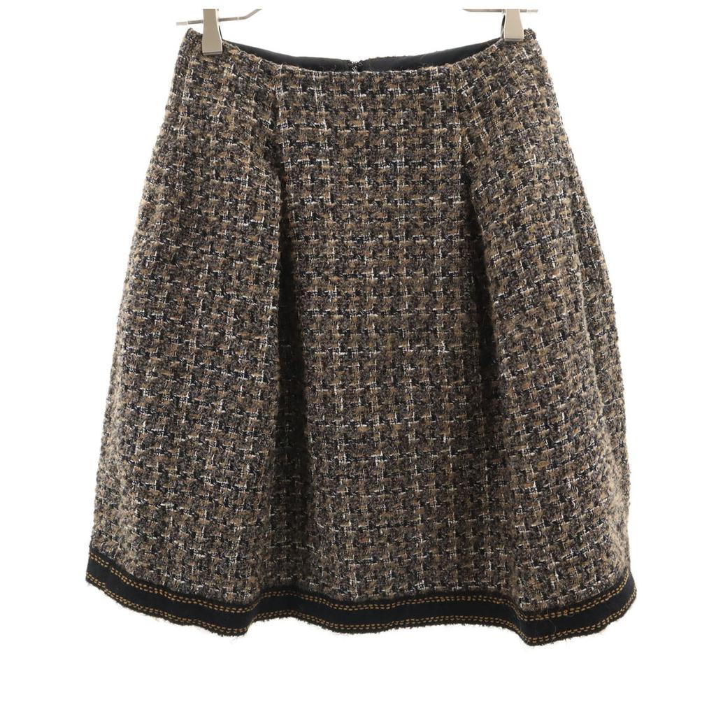 Rene made in Japan tweed Midi Skirt 34 Brown Women Used