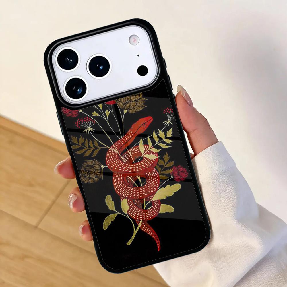 Snake Flower Phone Case For Apple iPhone 17 air 16 Pro Max 15 Pro Max 14 13 12 11 Mini Back Cover