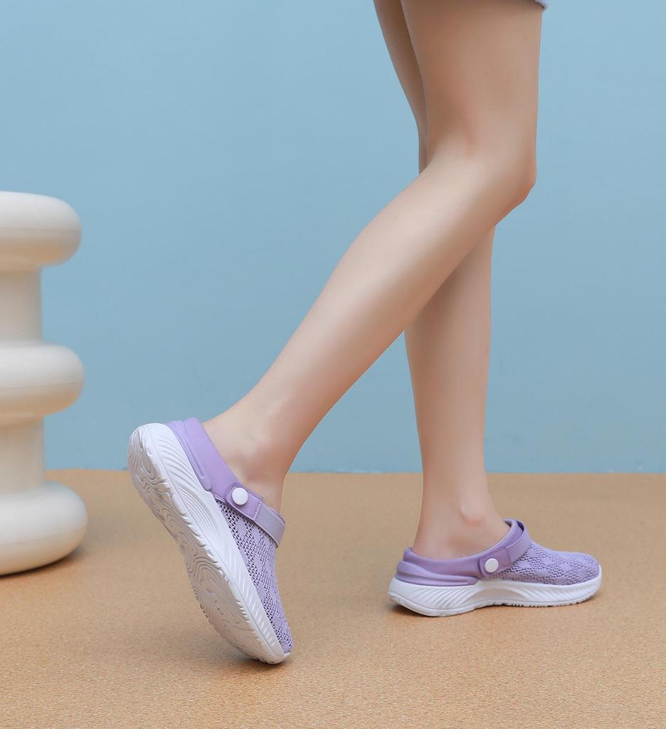 Women's Summer Breathable Soft Sole Sandals – Casual Beach & Lazy Half Slippers