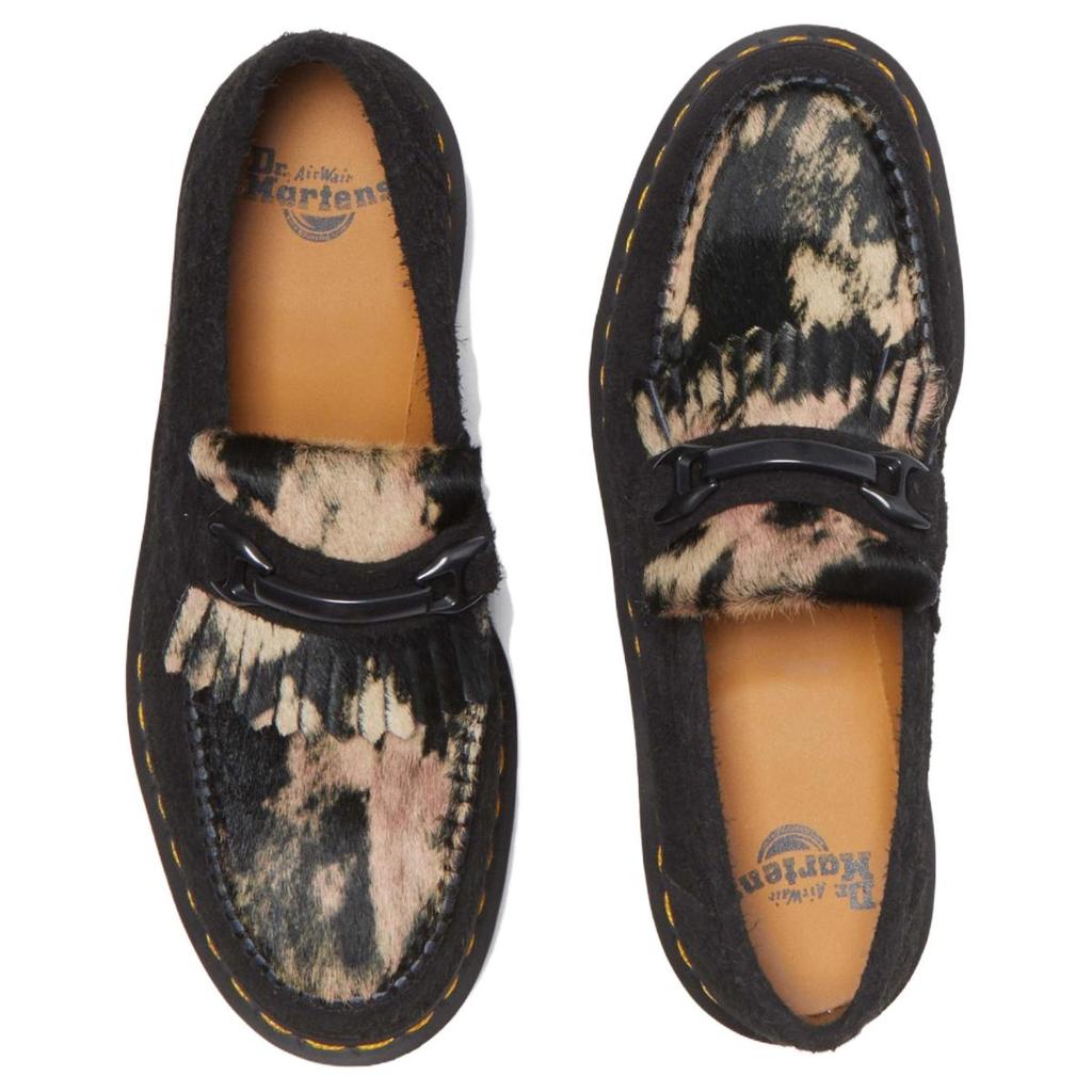 Dr. Martens Adrian Snaffle Hair On Loafer Black Beige Unisex Sneakers 31895779