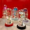 Light Up Rose In Glass Dome Artificial Flower Gift for Women Valentine's Day Home Decor Bedside