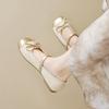 Single shoes women's flat bottom shallow mouth summer bow with Mary Jane women's shoes