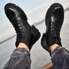 Punk Style Genuine Leather Motorcycle Boots High Top For Mens Casual Shoes Versatile Classics Ankle Boots Warm Winter Footwear