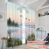 2pcs 2D Flat Printing Curtain Set Your Minds Above Nature 100% Polyester Without Electricity Birthday Party Use for Holiday