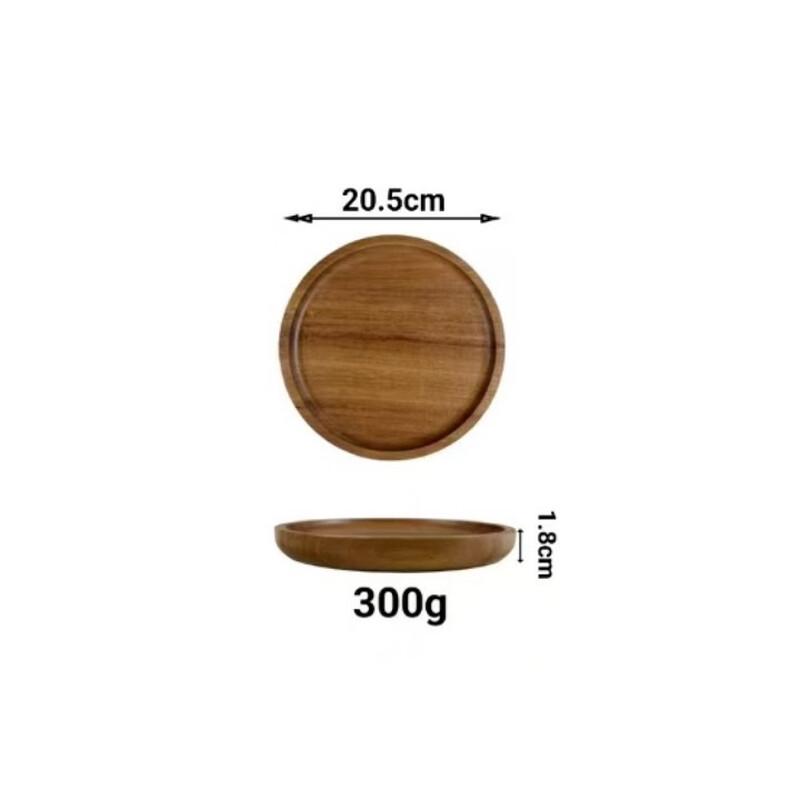 Japanese Style Round Wooden Serving Tray