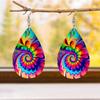 Fashion Colored Pattern Water Droplet Shaped Women Acrylic Earrings For All
