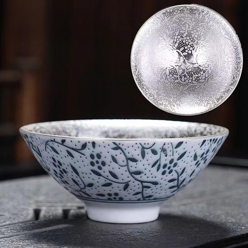 Творческая керамическая чашка Master Cup из стерлингового серебра 999 пробы, офисная маленькая чайная чаша, бытовая ручная работа, китайская посуда для кунг-фу