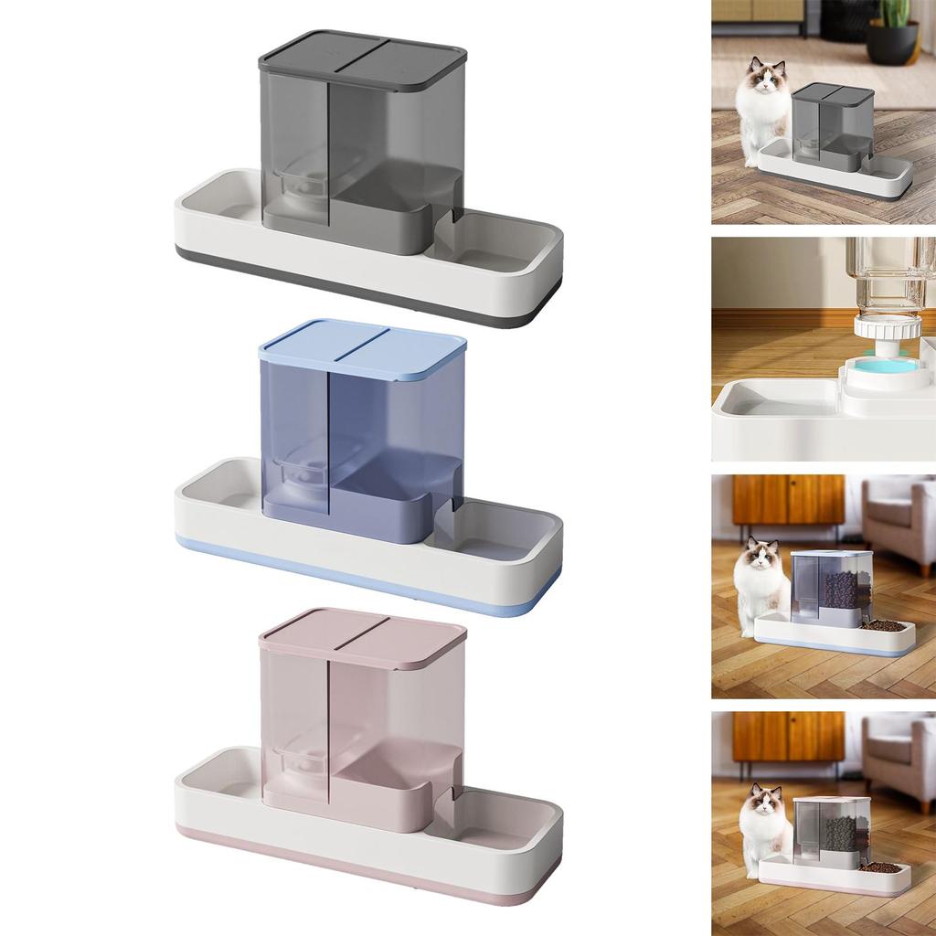 Food and Water Dispenser Set, Gravity Pet Food Feeder, Feeding Drinking